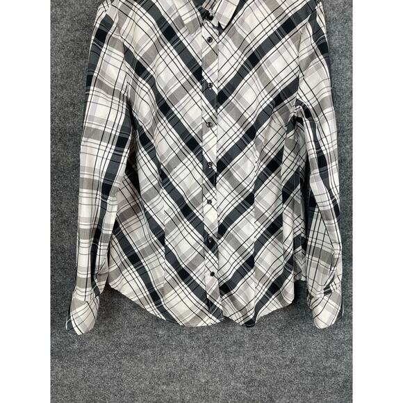 New York & Company Tops - New York & Company Shirt Women’s XL Black/White Plaid Long Sleeve